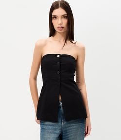 Blusa Tomara que Caia em Bengaline com Botões