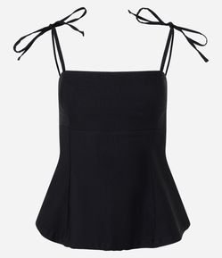 Blusa Peplum em Bengaline com Amarração nos Ombros