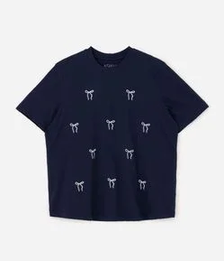 Blusa Regular em Algodão com Laços Curve & Plus Size