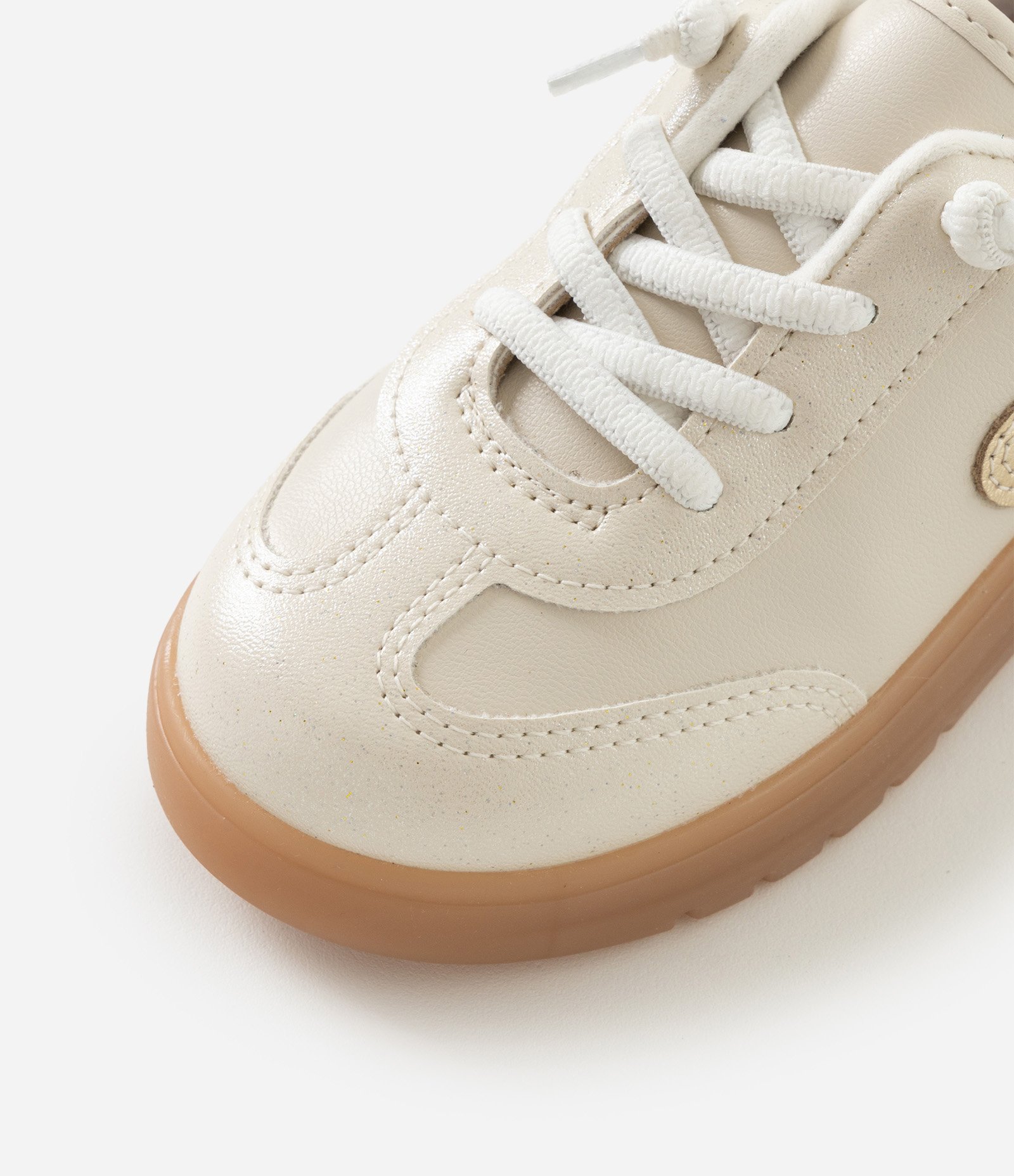 Tênis Infantil Solado com LED e Detalhe Dourado – Tam 20 a 26 Off White 4