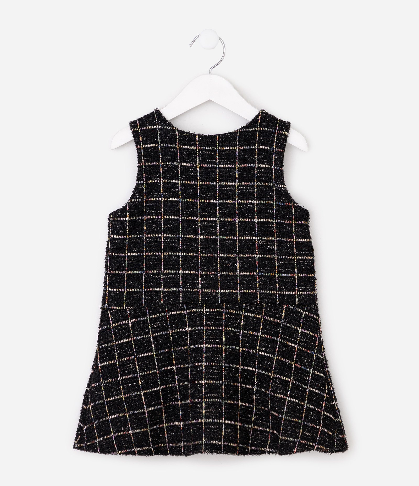 Vestido Evasê Infantil em Tweed com Laços Aplicados – Tam 1 a 6 Anos Preto 3