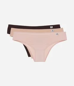 Kit 03 Calcinhas Biquínis em Microfibra Delrio