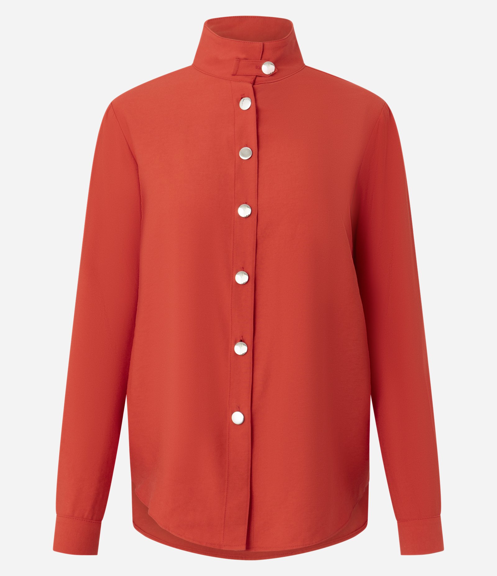 Camisa Gola Funnel em Viscose Laranja 1