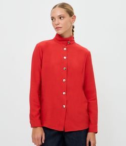Camisa Gola Funnel em Viscose
