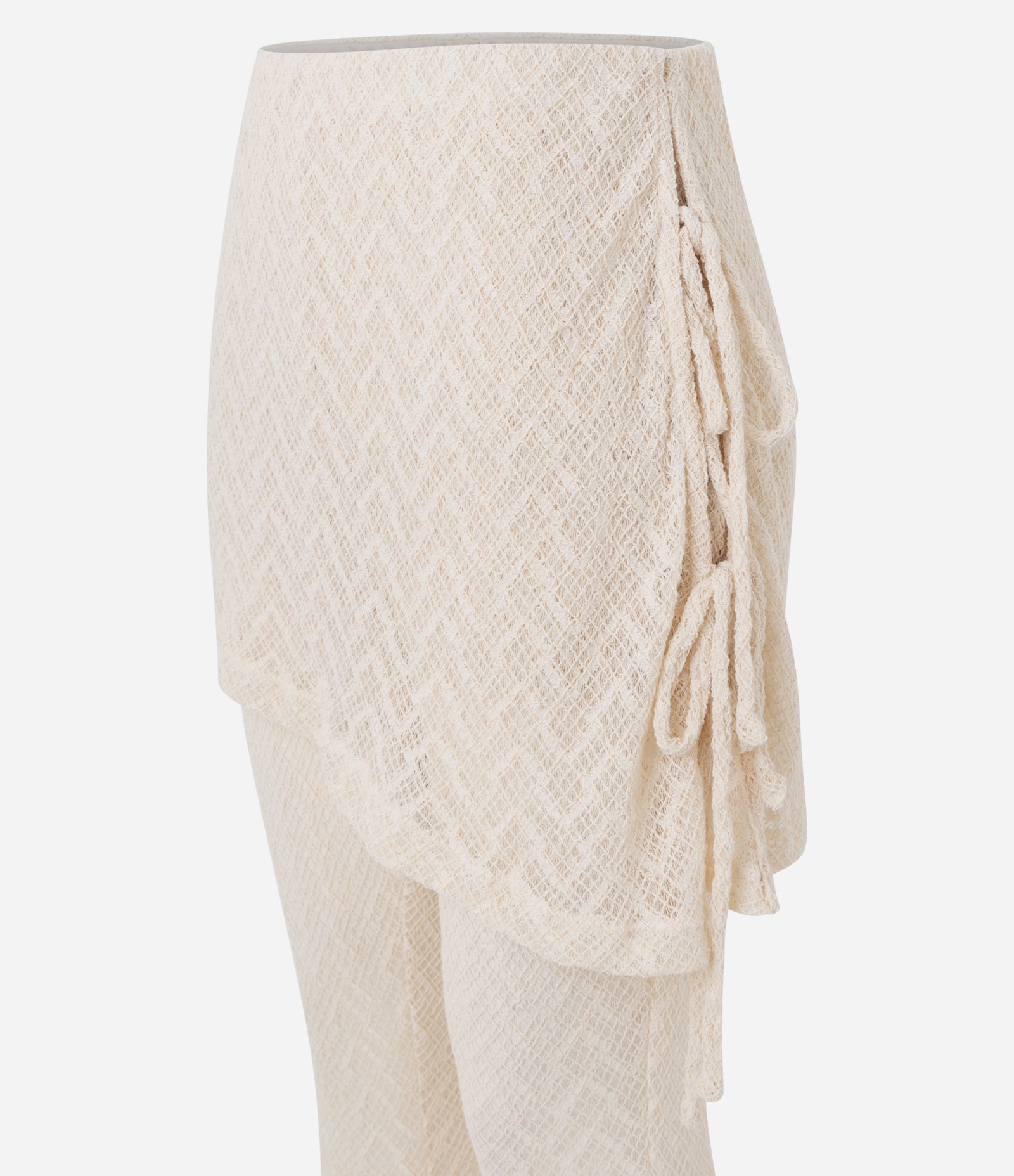 Calça com Efeito Crochê e Saia Sobreposta Off White 6
