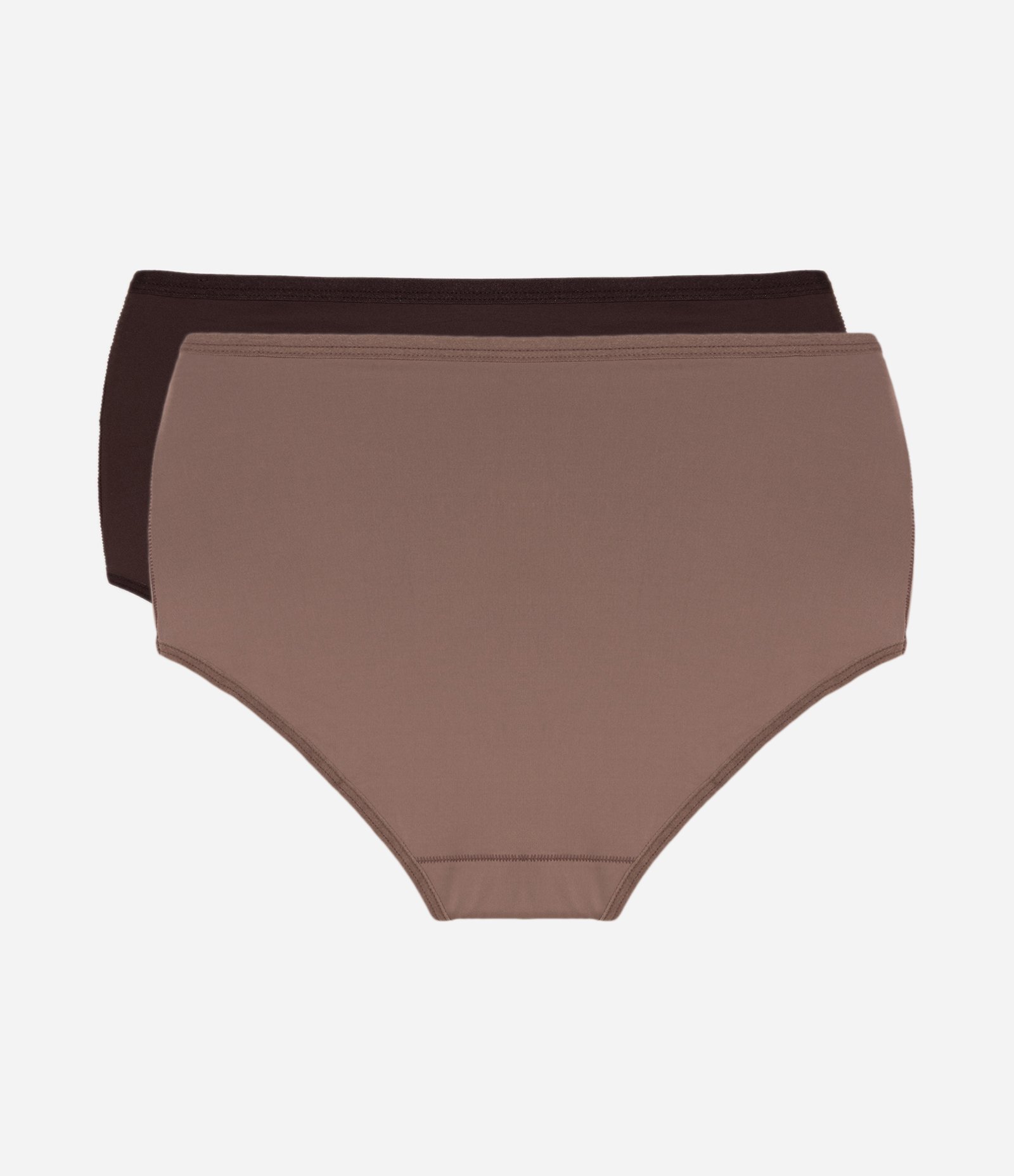 Kit 02 Calcinhas Altas em Microfibra DelRio Marrom Claro/Marrom Escuro 2