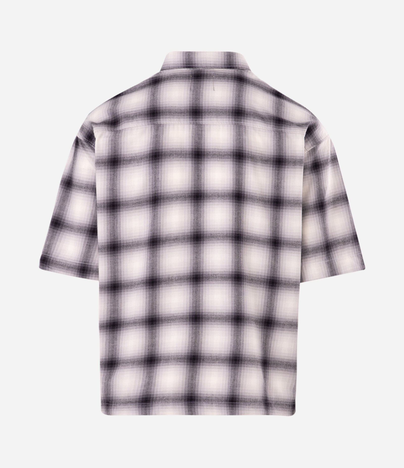 Camisa Boxy em Algodão com Estampa Xadrez Preto/Bege 6