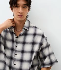 Camisa Boxy em Algodão com Estampa Xadrez