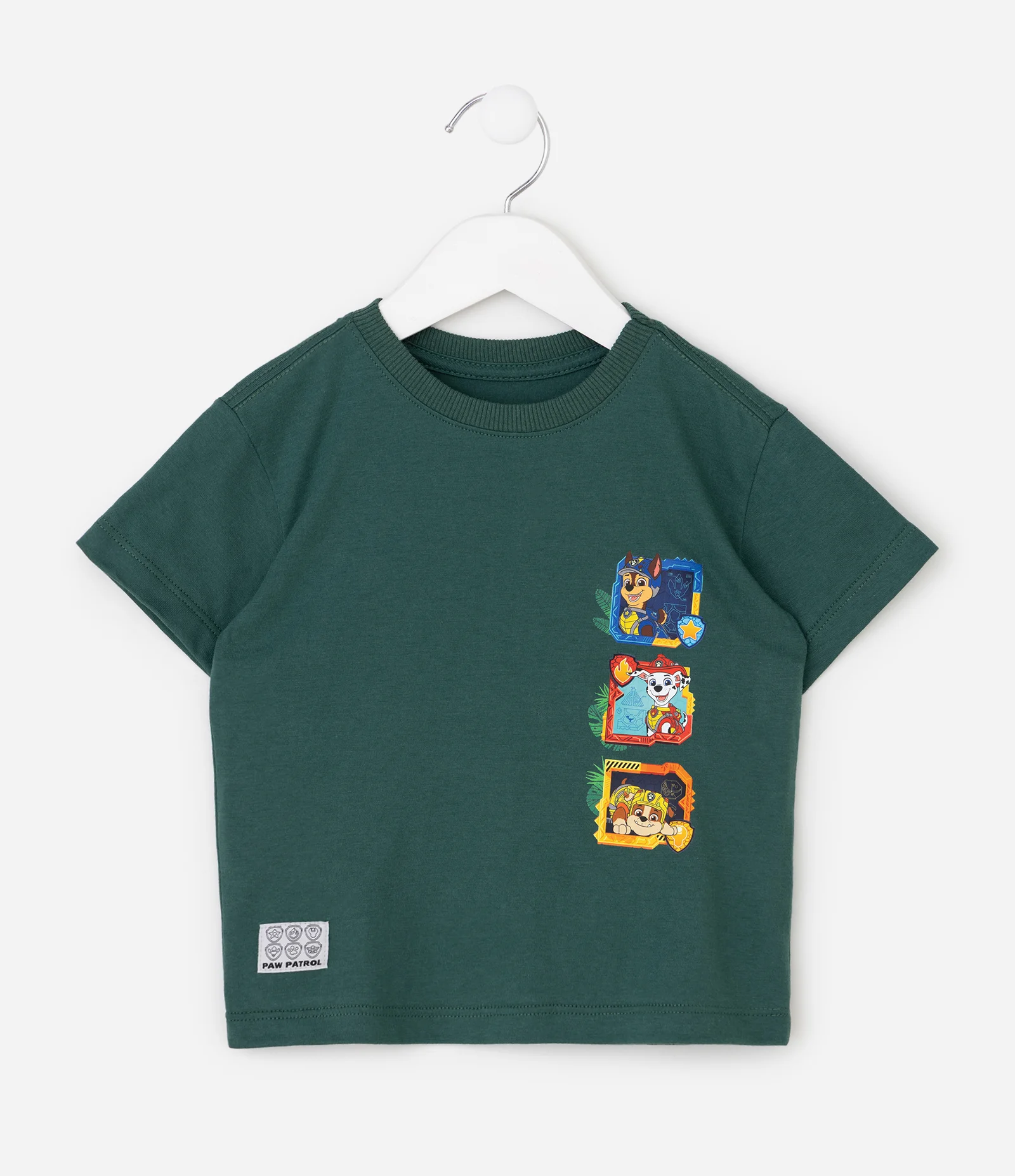 Camiseta Relaxed em Algodão com Estampa Patrulha Canina Infantil - Tam  2 a 6 Anos Verde 2