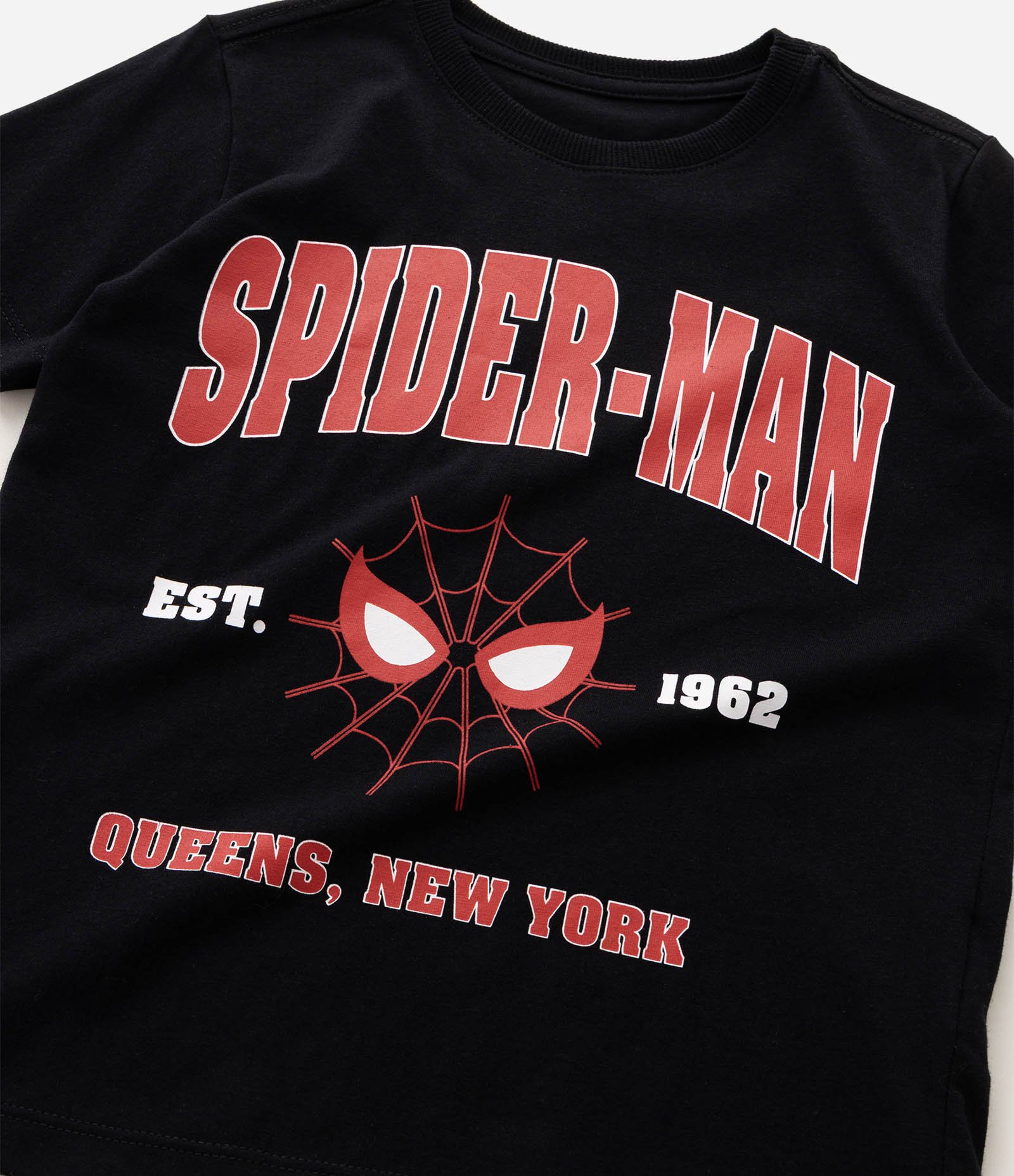 Camiseta Infantil em Algodão Spider Man Est 1962 - Tam 4 a 12 Anos Preto 5