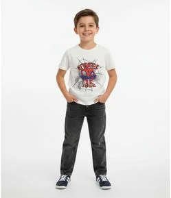 Camiseta Infantil em Algodão com Estampa Spider Man New York - Tam 4 a 12 Anos