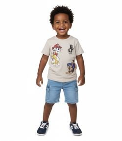 Camiseta em Algodão com Estampa Patrulha Canina - Tam 2 a 6 Anos