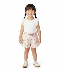 Short Infantil com Estampa Arco Íris - Tam 1 a 6 Anos