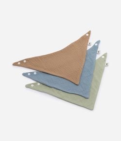 Kit 3 Babador Infantil Em Algodão - Tam Único