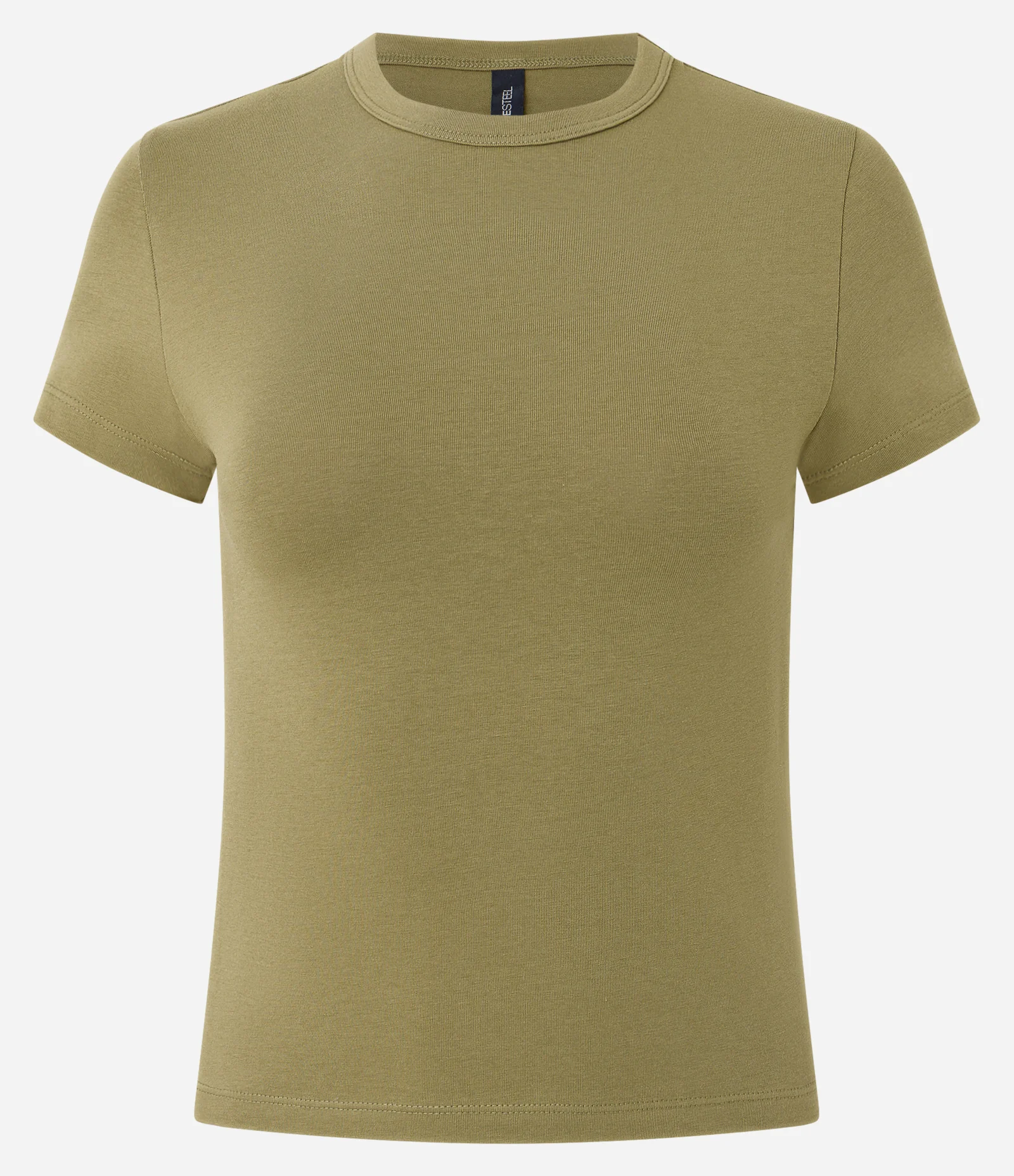 Blusa Básica em Algodão Peruano com Mangas Curtas Verde 5
