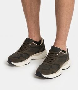 Tênis Dad Sneaker Recortes Mix de Materiais