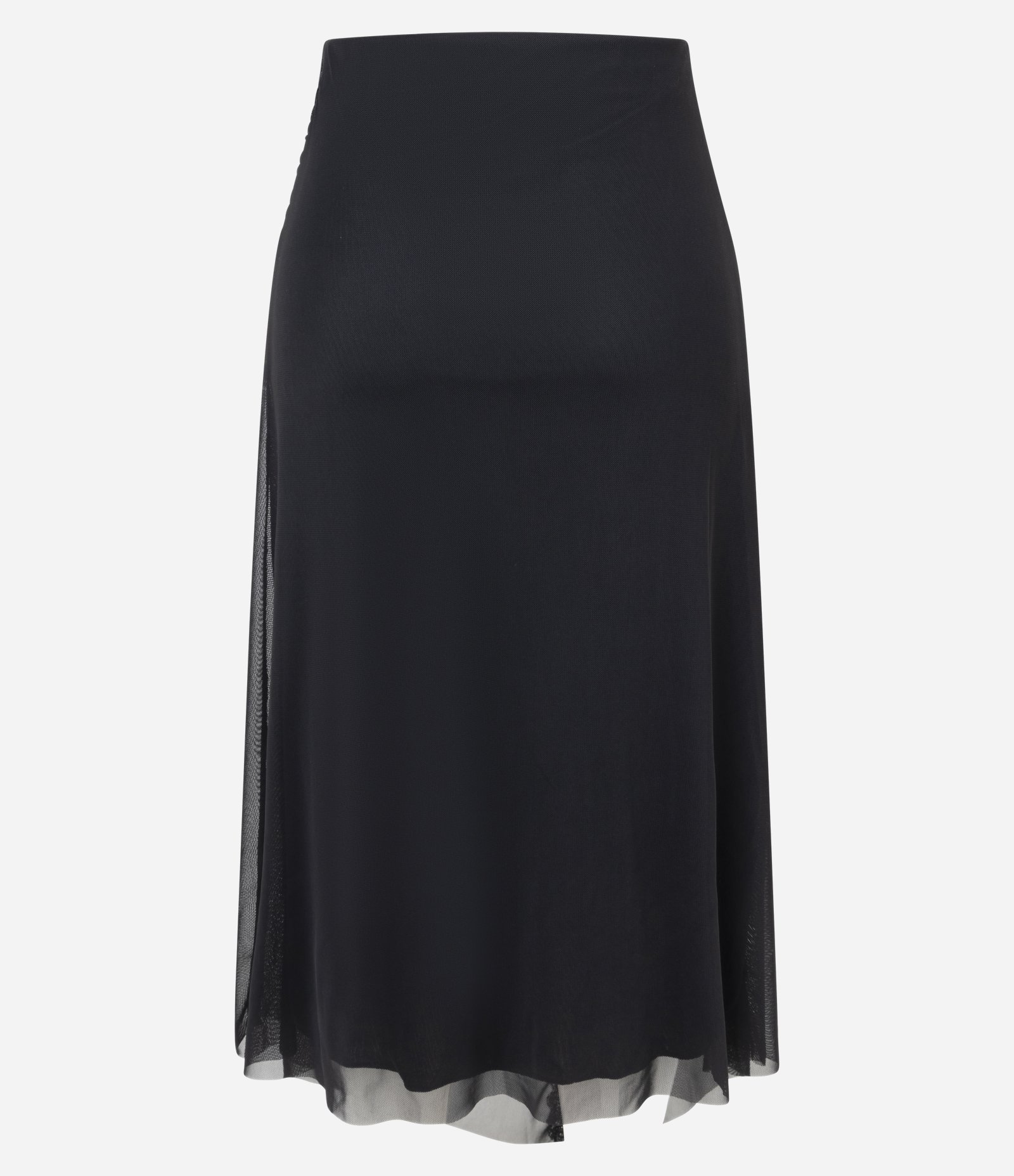 Saia Midi em Tule com Fenda Rendada Preto 6