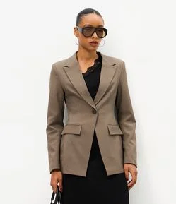 Blazer Alfaiatado Ajustado com Abotoamento Único