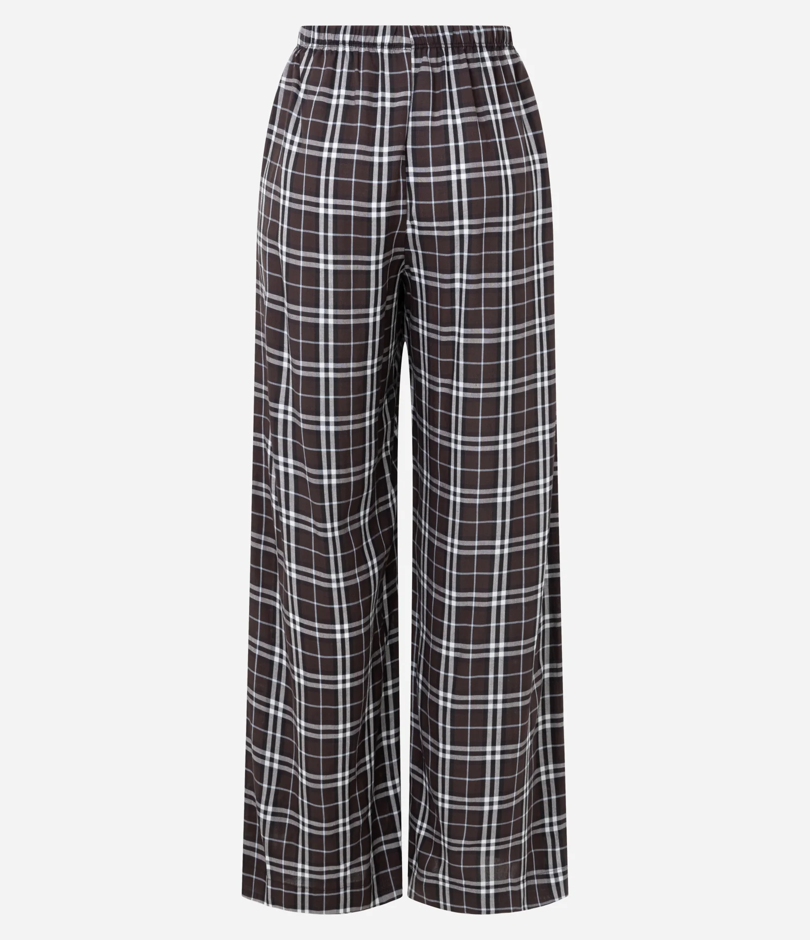 Calça de Pijama Xadrez com Cós Elástico Marrom 2