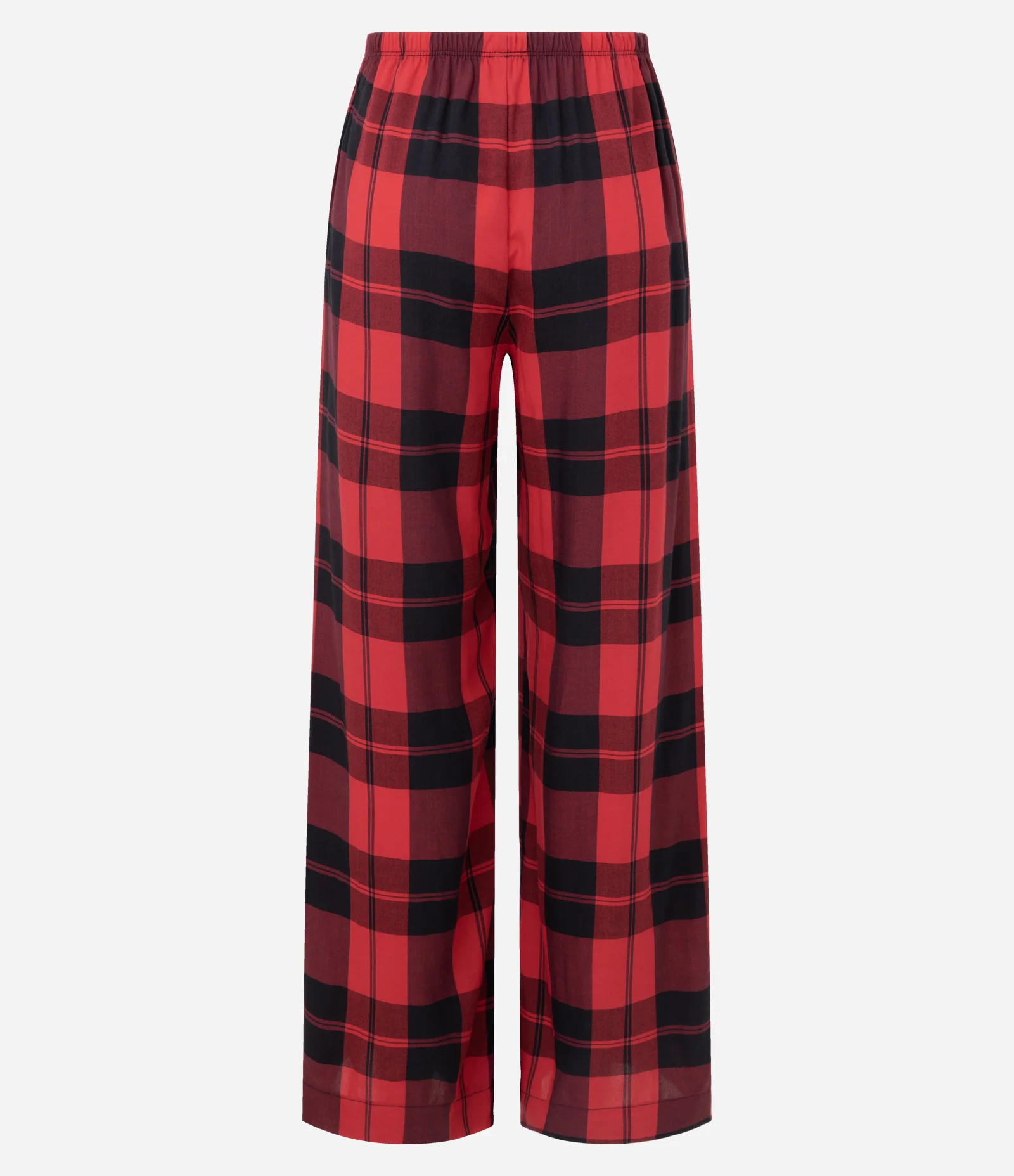 Calça de Pijama em Viscose com Estampa Xadrez Vermelho/Preto 2