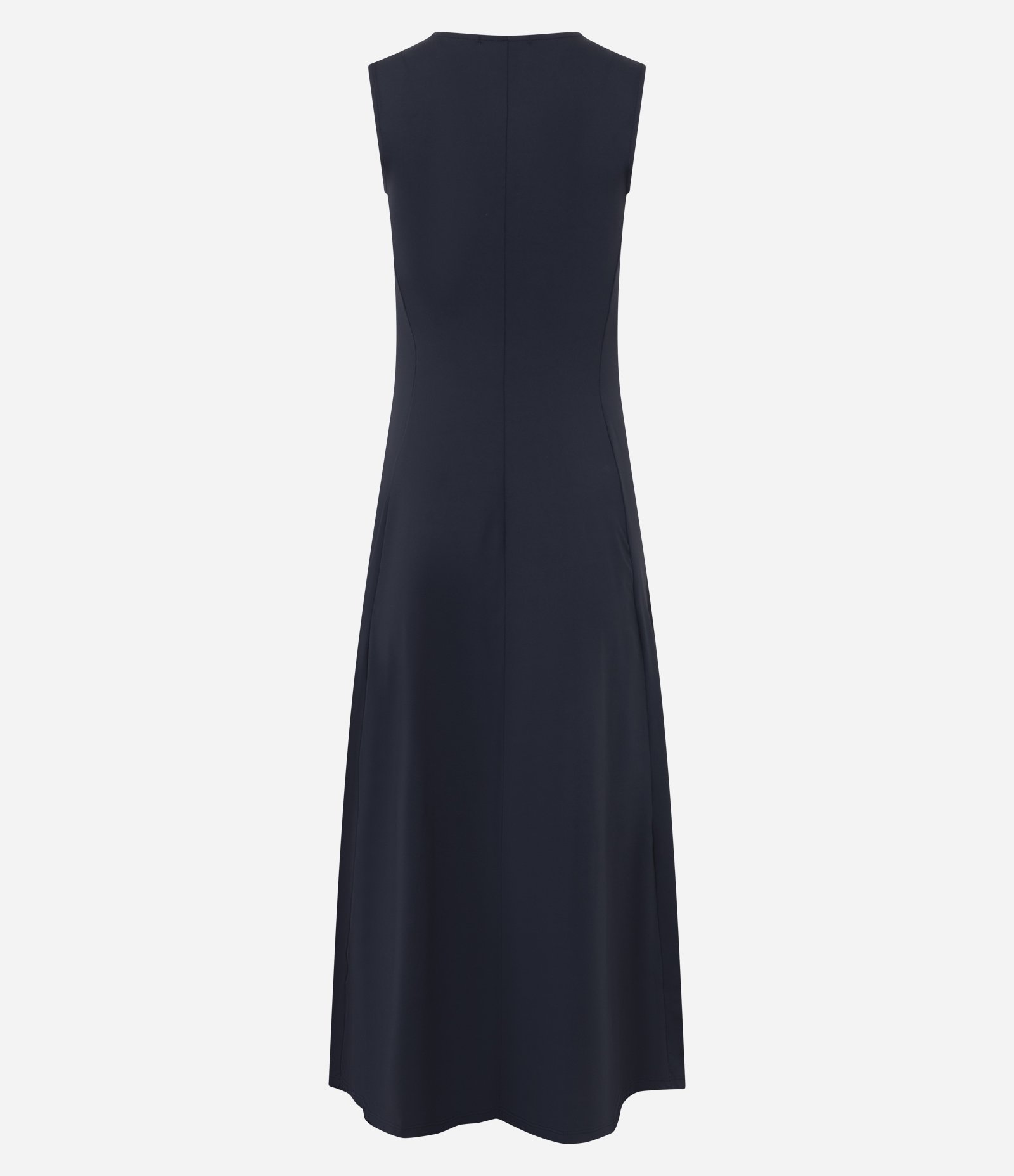 Vestido Evasê Longo em Poliamida com Decote Fechado Preto 2