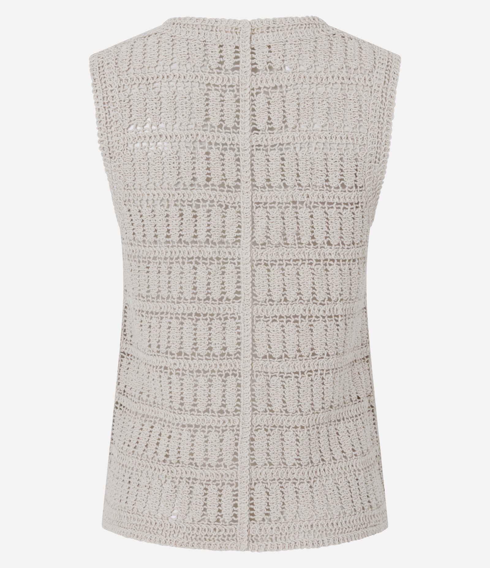 Blusa em Crochê com Barra Arredondada Bege 7
