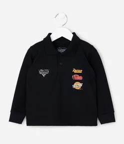 Camiseta Infantil com Estampa Relâmpago McQueen e Gola Polo – Tam 2 a 6 Anos