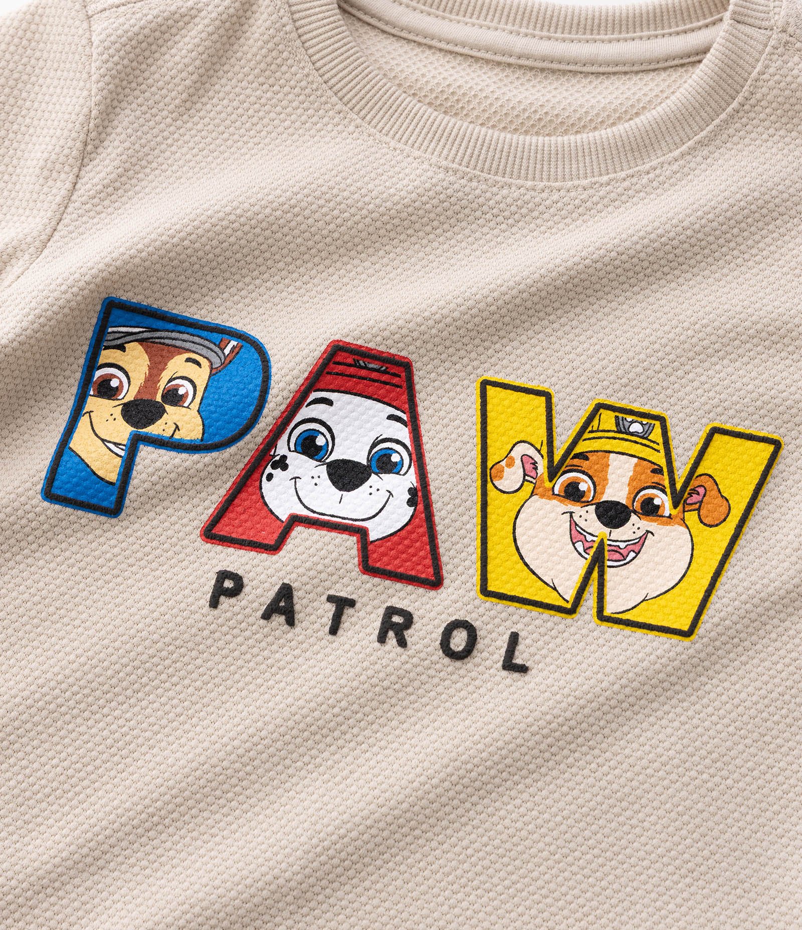 Camiseta Texturizada com Logo Patrulha Canina Infantil - Tam 2 a 6 Anos Bege 5