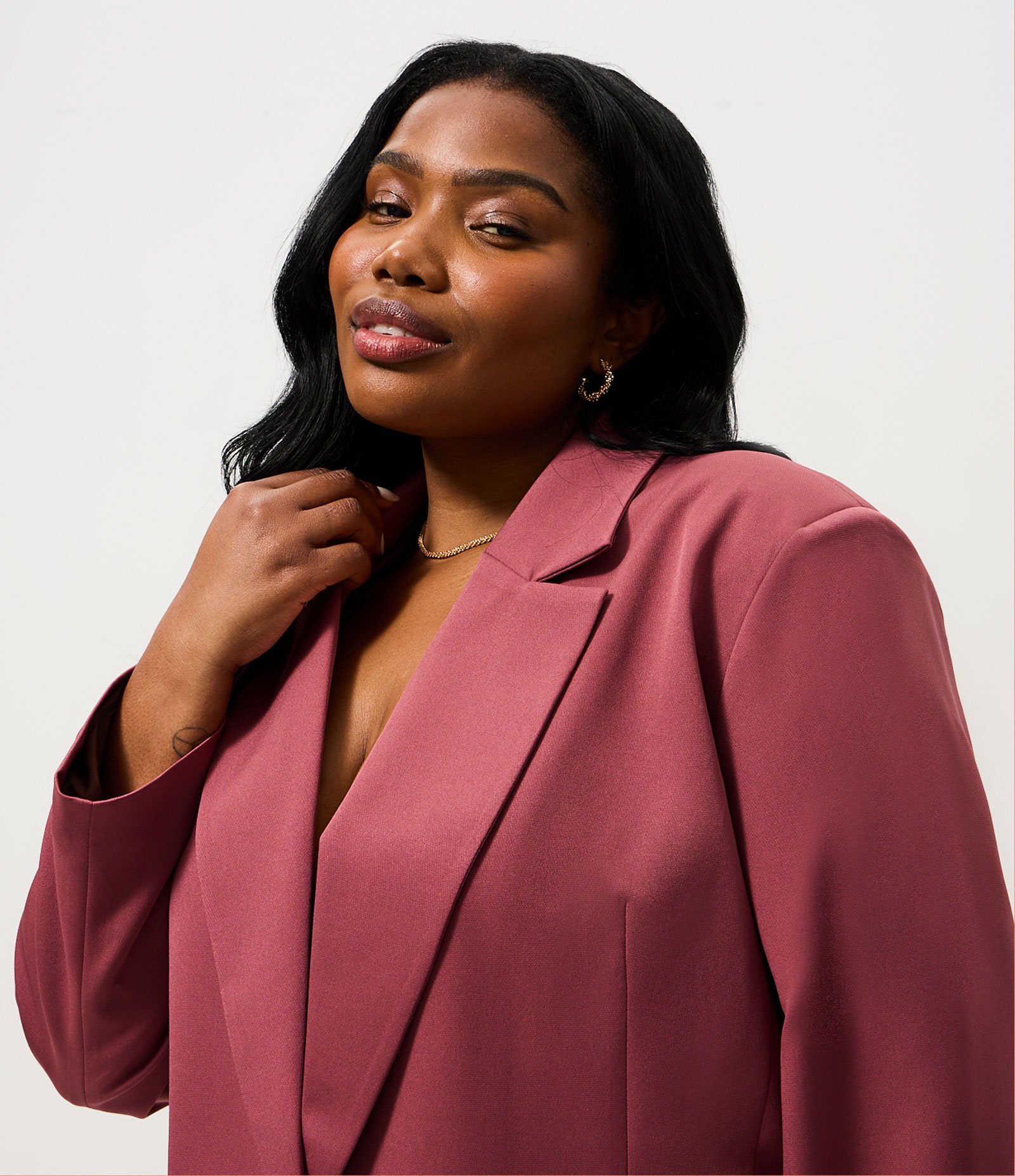 Blazer Oversized Alfaiatado Curve & Plus Size Vermelho 3