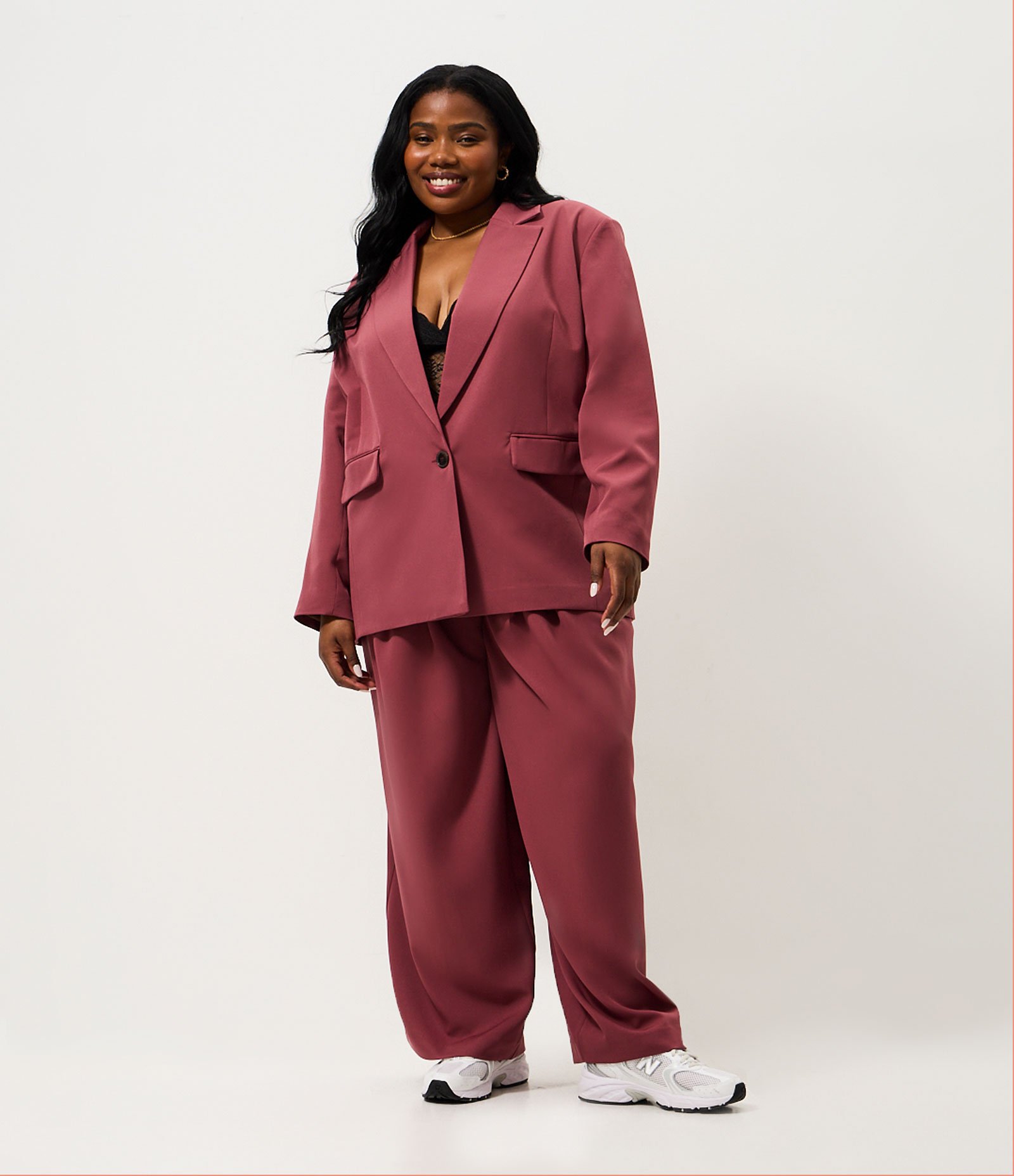 Blazer Oversized Alfaiatado Curve & Plus Size Vermelho 5