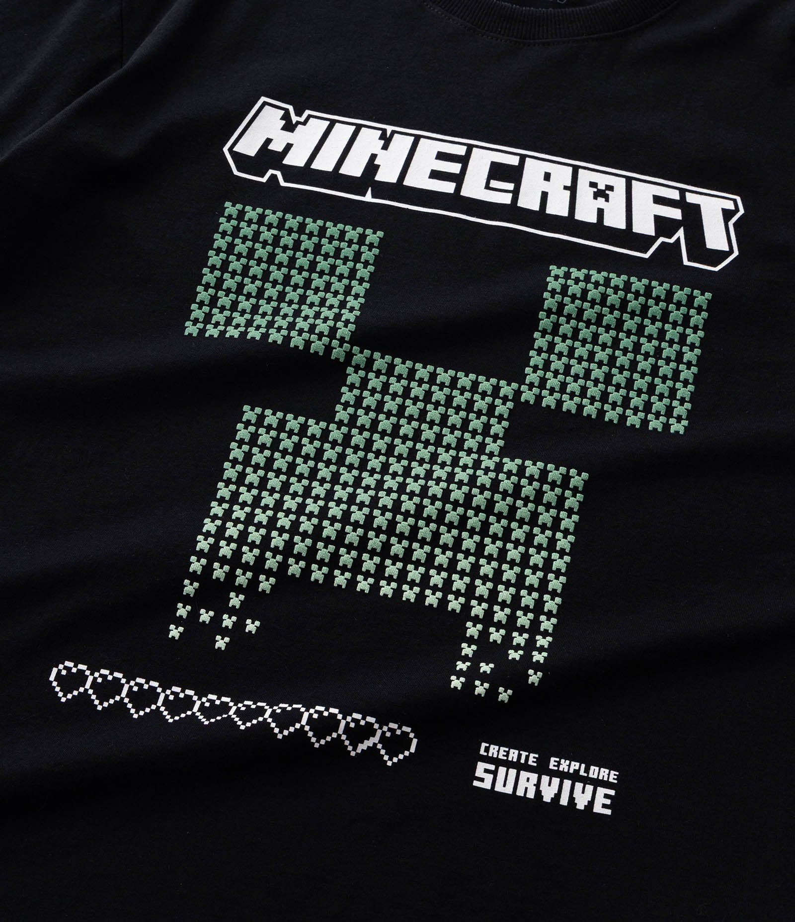 Camiseta Infantil com Estampa Minecraft Creeper – Tam 5 a 14 Anos Preto 5