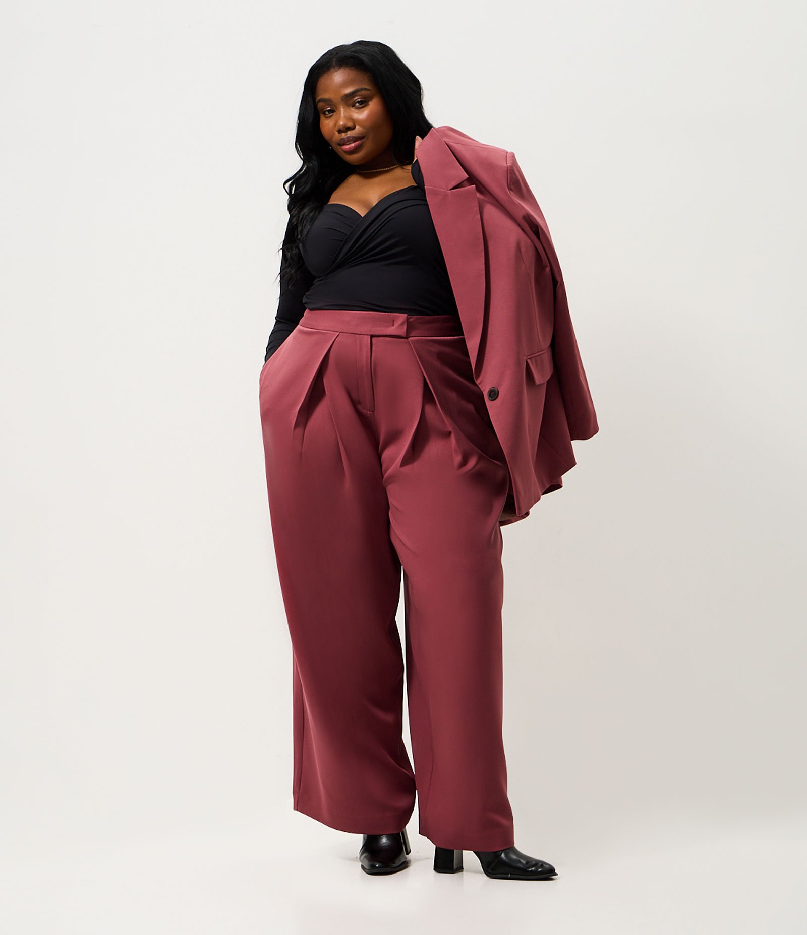Calça Alfaiataria Balloon Curve & Plus Size Vermelho 1