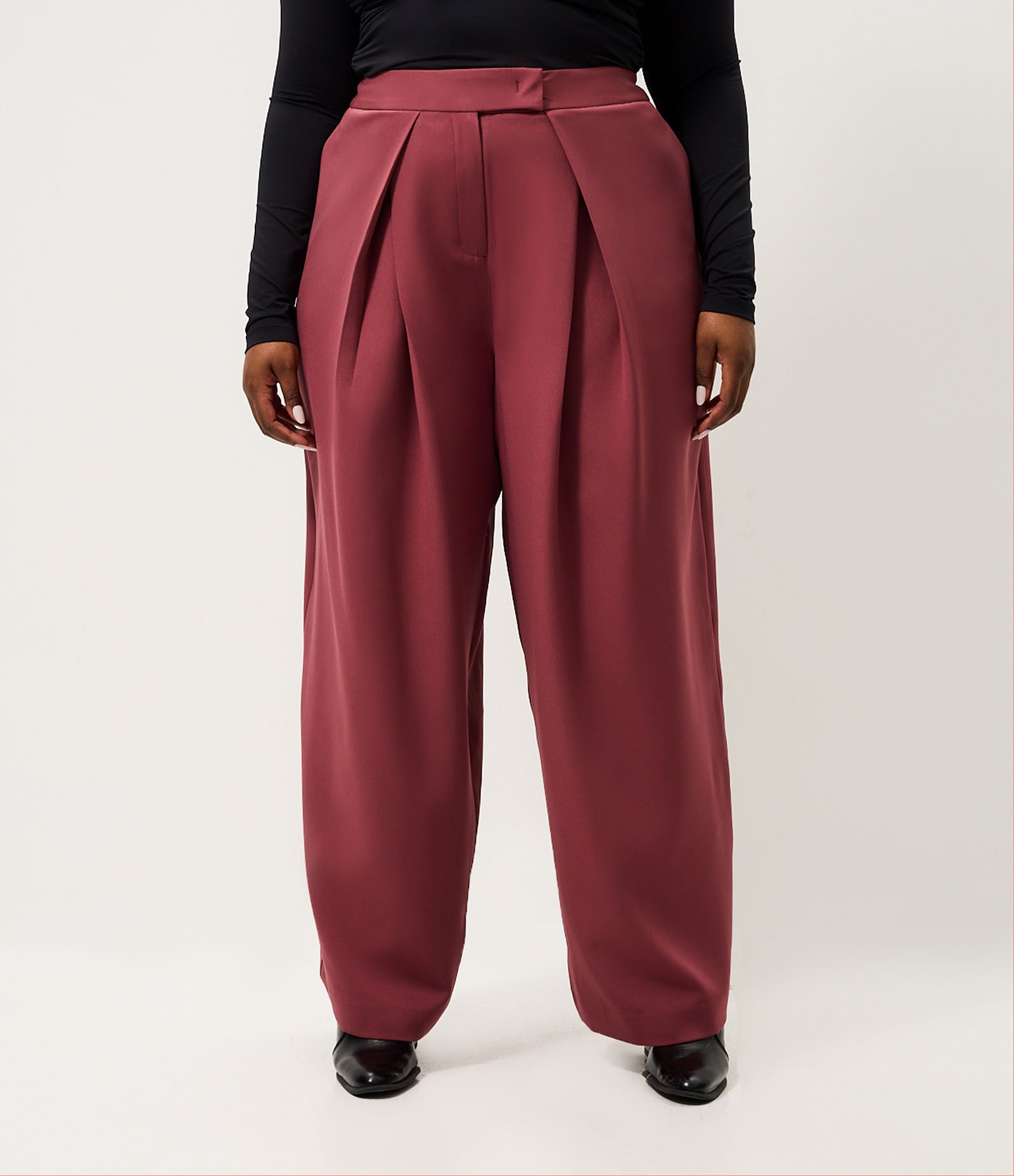 Calça Alfaiataria Balloon Curve & Plus Size Vermelho 2