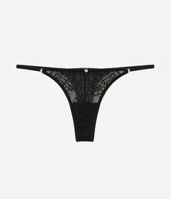 Calcinha String em Renda Floral