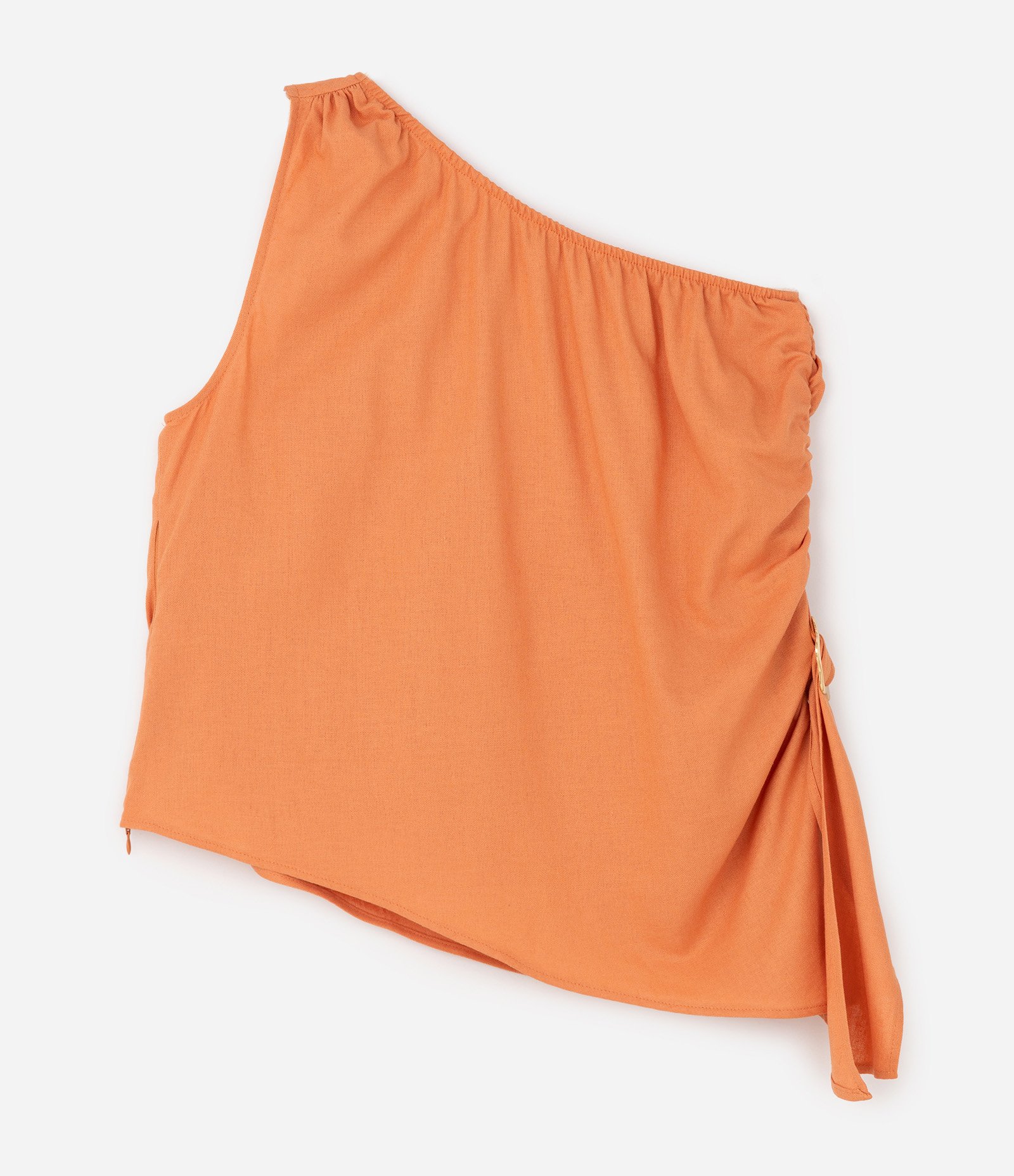 Blusa Um Ombro Só Curve & Plus Size Laranja 5