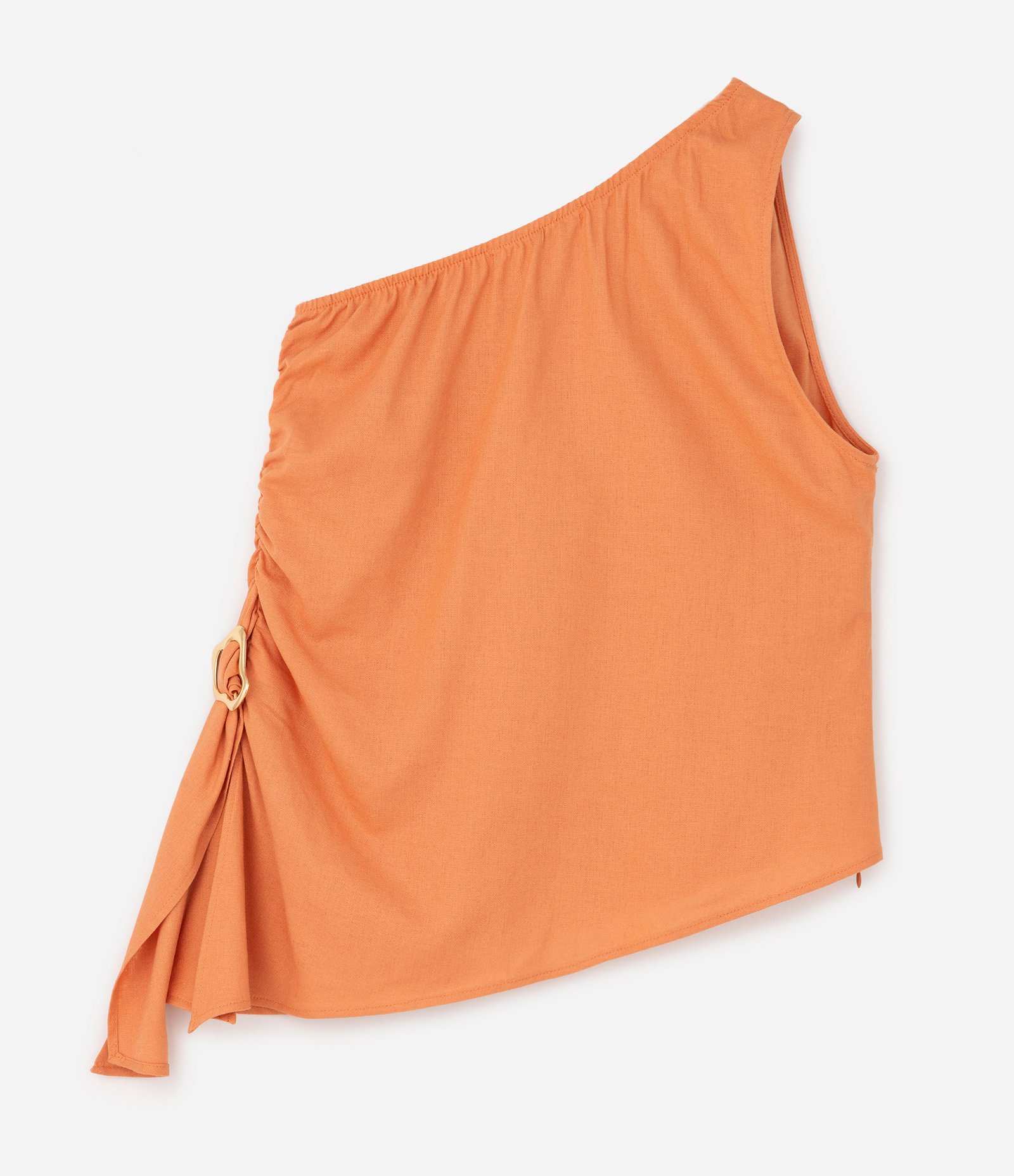 Blusa Um Ombro Só Curve & Plus Size Laranja 6