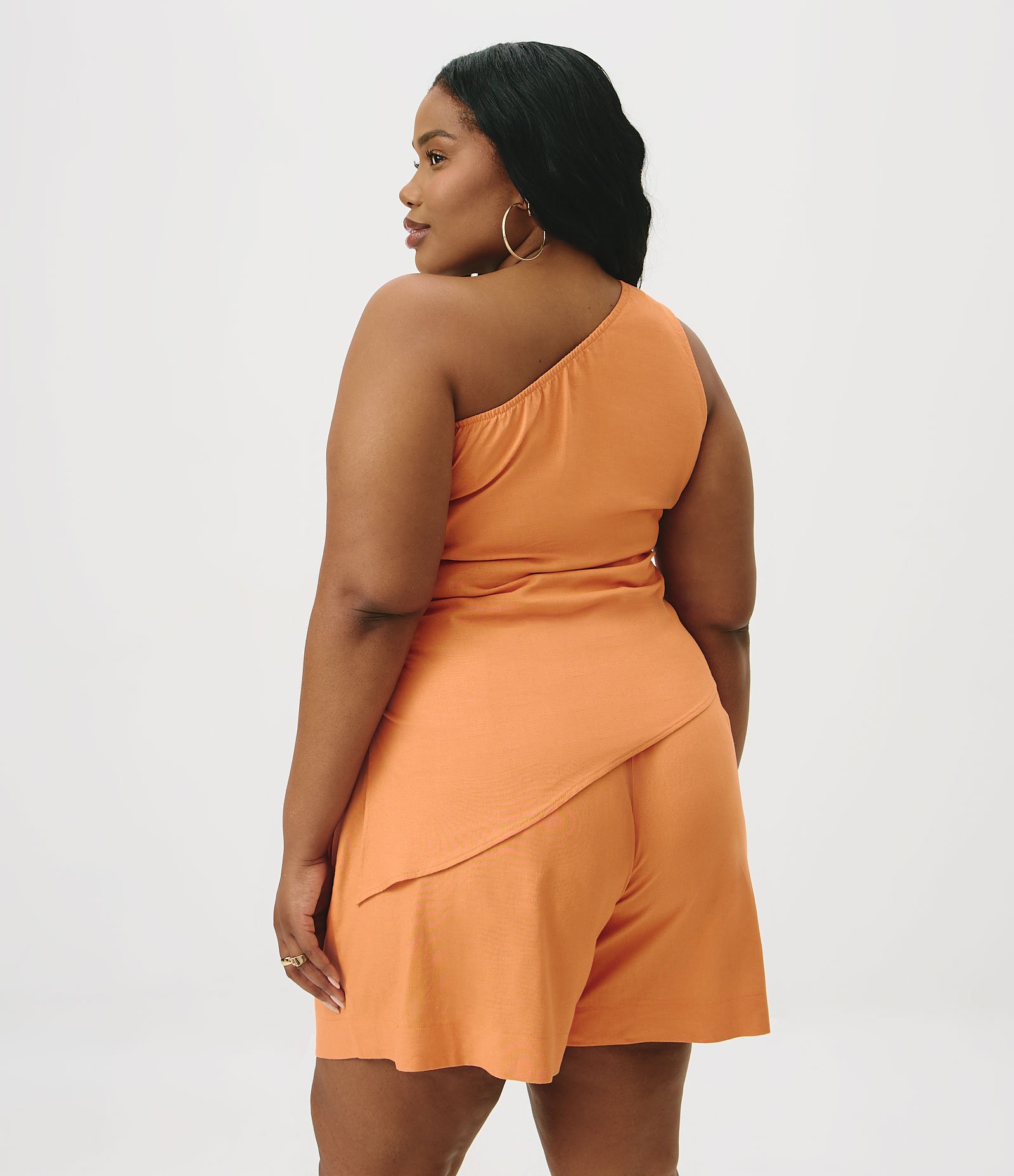 Blusa Um Ombro Só Curve & Plus Size Laranja 4