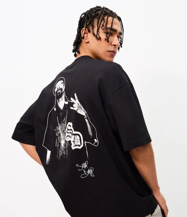 Camiseta Oversized em Algodão com Estampa Snoop Dogg | Shopping