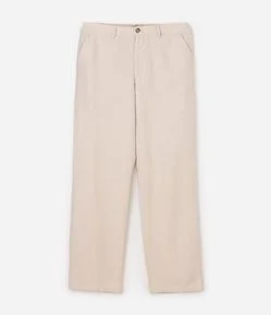 Calça Reta em Viscolinho com Cós