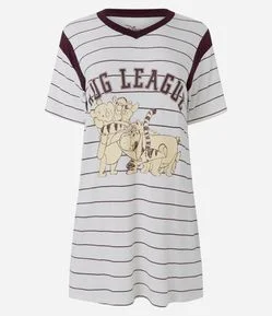 Camisola Curta em Viscolycra Listrada Ursinho Pooh