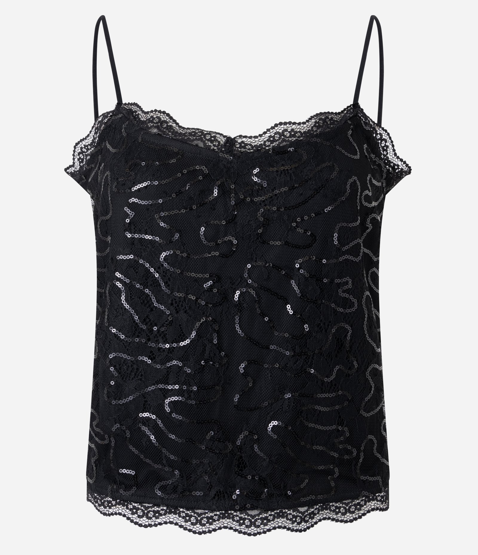 Blusa de Alcinha em Renda com Paetês Preto 5