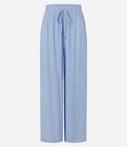 Calça em Viscose com Cinto de Corrente