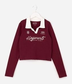 Blusa Infantil Polo com Estampa Hogwarts – Tam 5 a 16 Anos