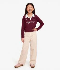 Blusa Infantil Polo com Estampa Hogwarts – Tam 5 a 16 Anos