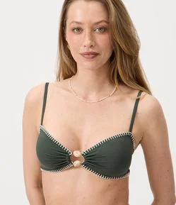 Biquíni Top Bandeau com Pedra Central