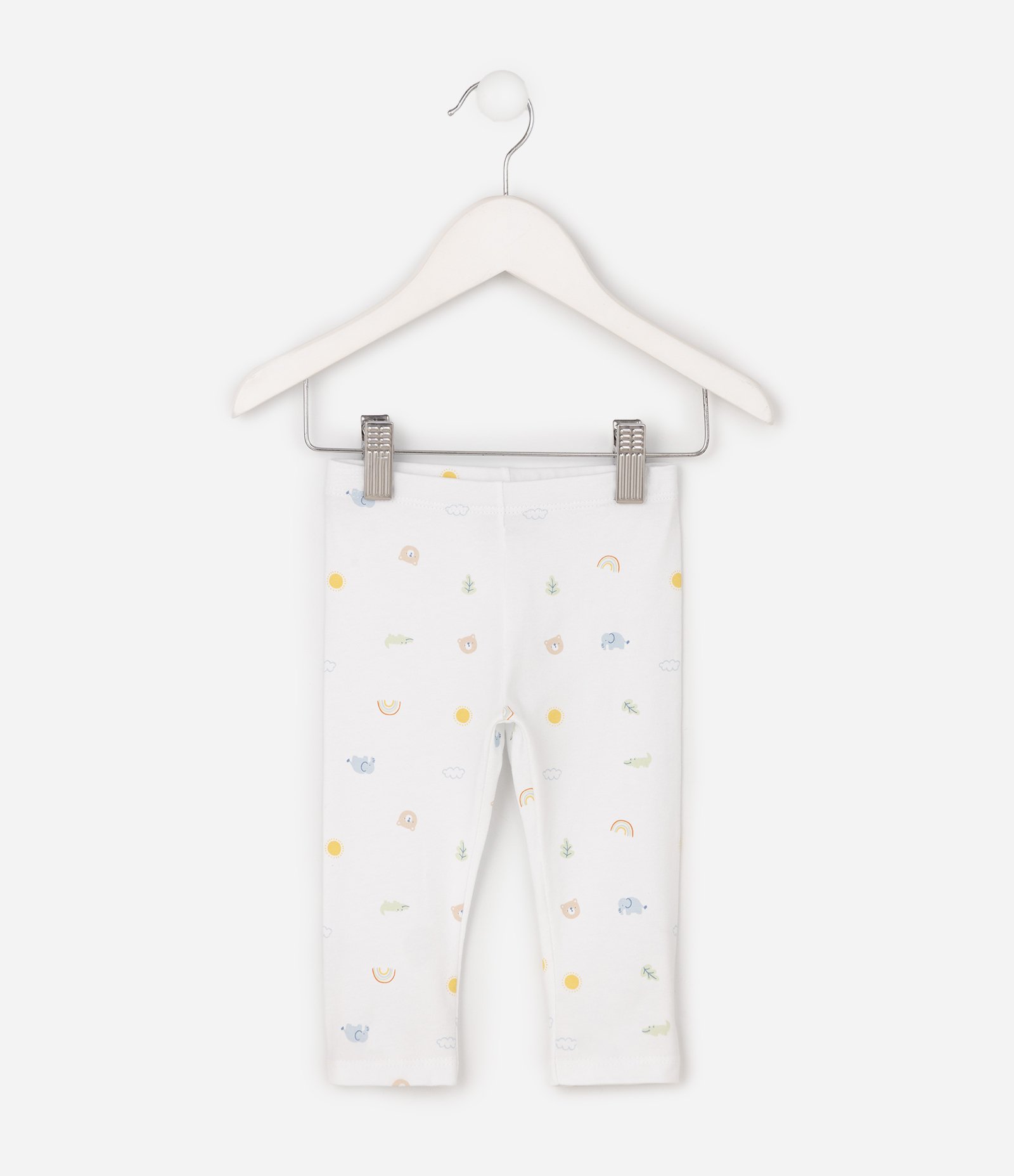 Calça Infantil Legging com Estampa Fullprint Mini Icones – Tam 0 a 18 Meses Branco 2