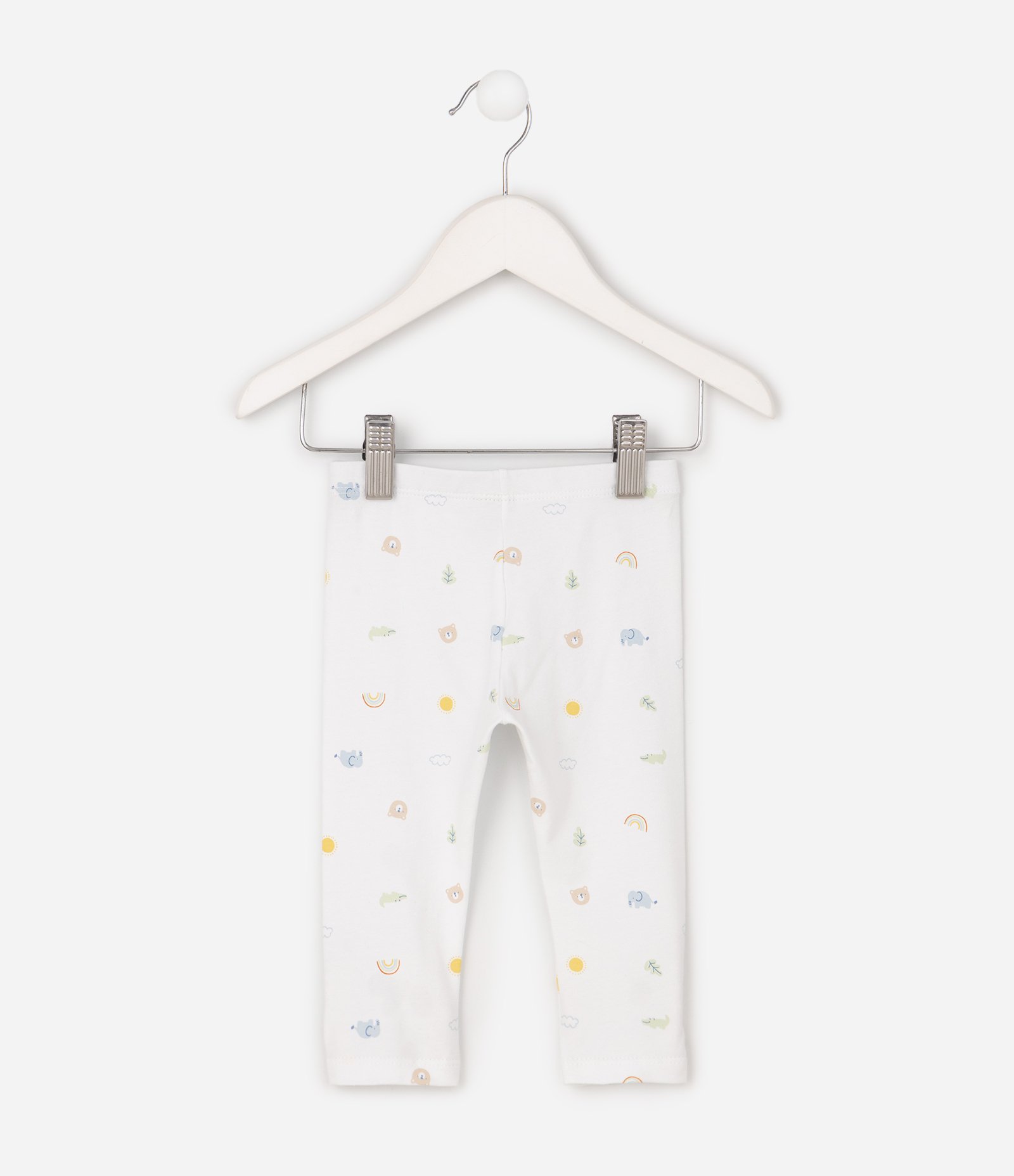 Calça Infantil Legging com Estampa Fullprint Mini Icones – Tam 0 a 18 Meses Branco 3