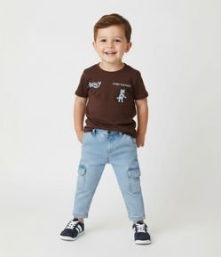 Camiseta em Algodão com Bordado Interativo Bluey Infantil - Tam 2 a 6