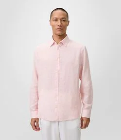 Camisa em Linho Crepe com Botões Frontais