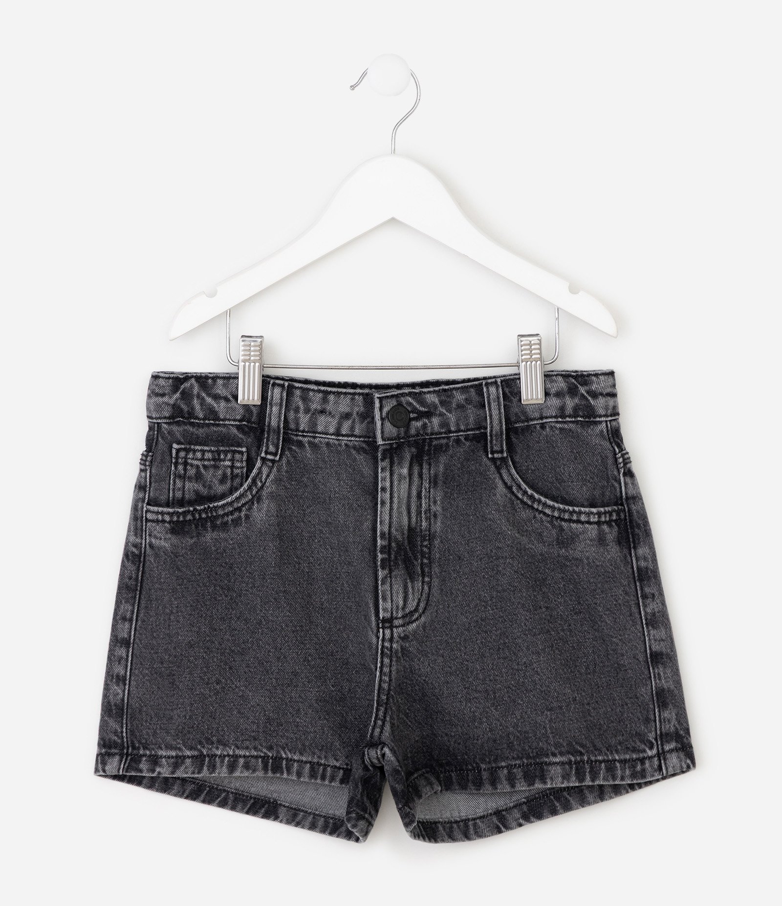 Short Infantil Jeans Reto – Tam 5 a 16 Anos Preto 2